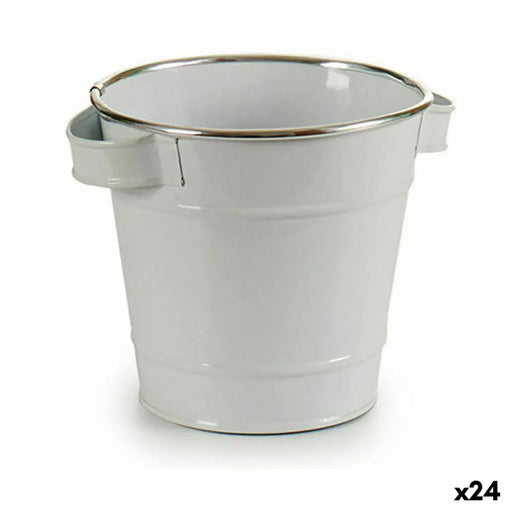 Саксия Ibergarden Бял Сребрист цинк Кубче 19,5 x 14,5 x