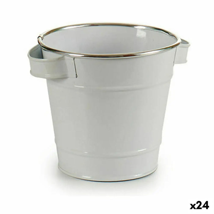 Саксия Ibergarden Бял Сребрист цинк Кубче 19,5 x 14,5 x