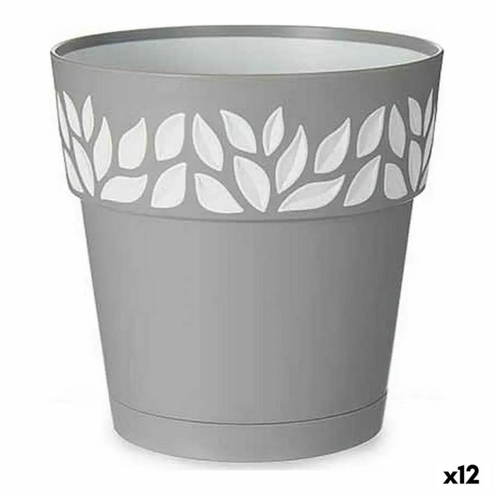 Саксия за самостоятелно поливане Stefanplast Бял Сив