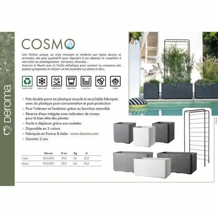 Саксия Deroma Cosmo Сив Пластмаса Рециклирана пластмаса 38
