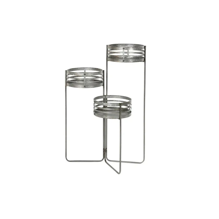 Саксия DKD Home Decor 3 в 1 Сив Метал Желязо Loft (47 x 35