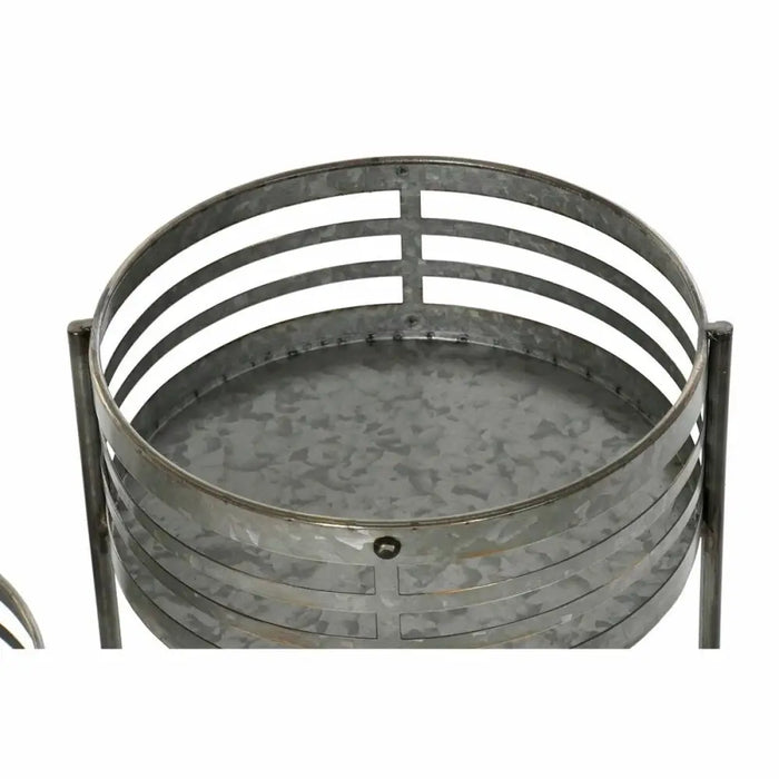 Саксия DKD Home Decor 3 в 1 Сив Метал Желязо Loft (47 x 35