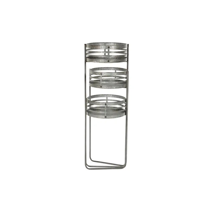 Саксия DKD Home Decor 3 в 1 Сив Метал Желязо Loft (47 x 35
