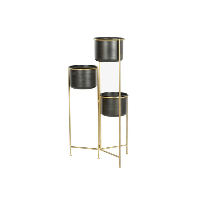 Саксия DKD Home Decor 30 x 21 x 80 cm Черен Златен Метал