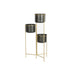 Саксия DKD Home Decor 30 x 21 x 80 cm Черен Златен Метал