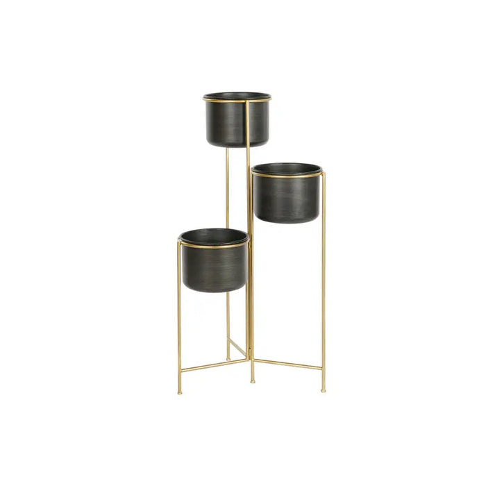 Саксия DKD Home Decor 30 x 21 x 80 cm Черен Златен Метал