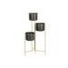 Саксия DKD Home Decor 30 x 21 x 80 cm Черен Златен Метал