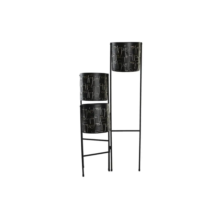 Саксия DKD Home Decor Черен Златен Метал Лице 22 x 22 x 93