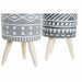 Саксия DKD Home Decor Сив Цимент Бял Бор Boho (14,3 x 14,3
