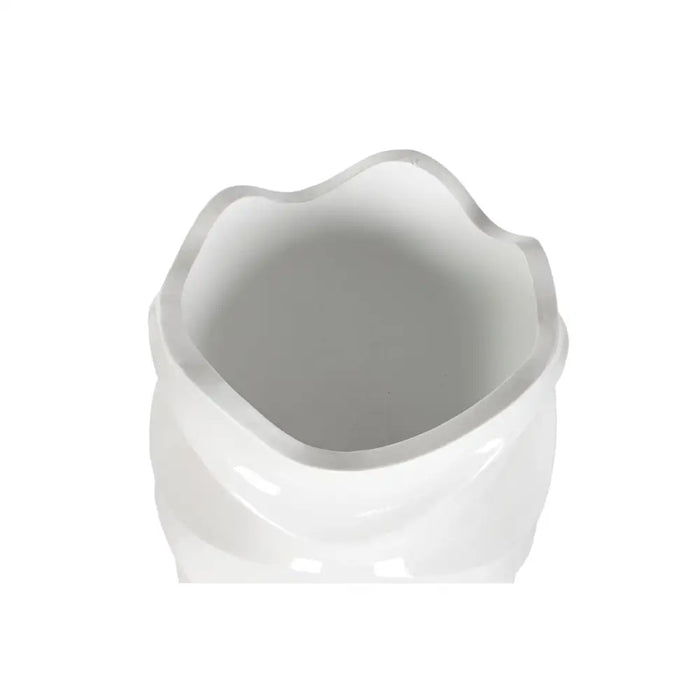Саксия Home ESPRIT Бял Фибростъкло Вълни 44 x 44 x 101 cm