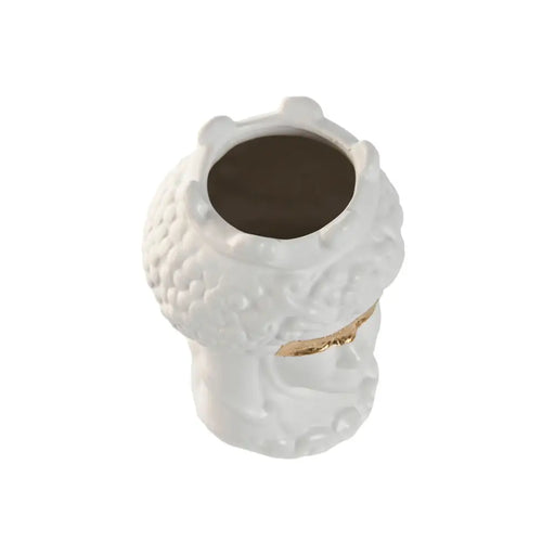 Саксия Home ESPRIT Бял Златен Порцелан 10 x 10 x 14 cm (2