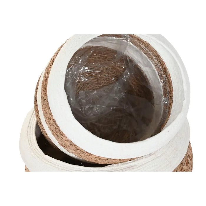 Саксия Home ESPRIT Двуцветен влакно Град (3 Части)