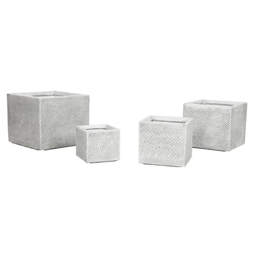Саксия Home ESPRIT Сив Магнезиев 37 x 37 x 31,5 cm (4 броя)