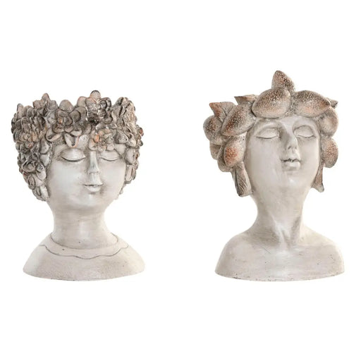 Саксия Home ESPRIT Сив Смола Лице Shabby Chic 18 x 15 x 23