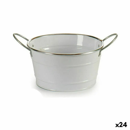 Саксия Ibergarden Бял Сребрист цинк Кубче 27,5 x 10,5 x 20