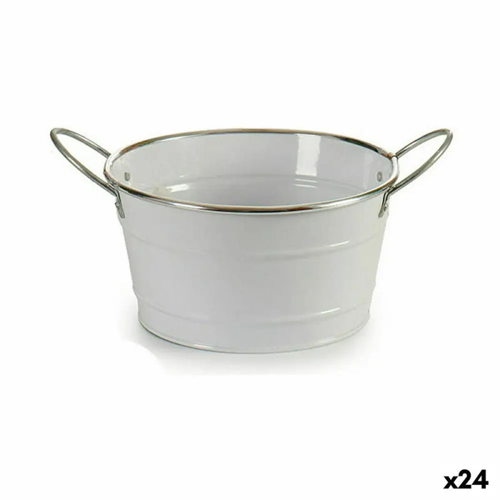 Саксия Ibergarden Бял Сребрист цинк Кубче 27,5 x 10,5 x 20