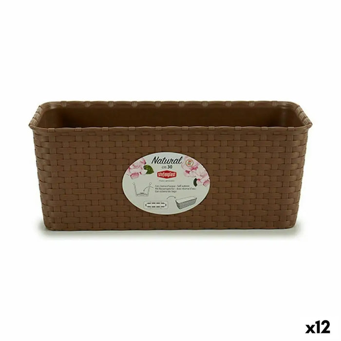 Саксия Stefanplast Кафяв PVC 13 x 11 x 28,5 cm 29 x 11 x