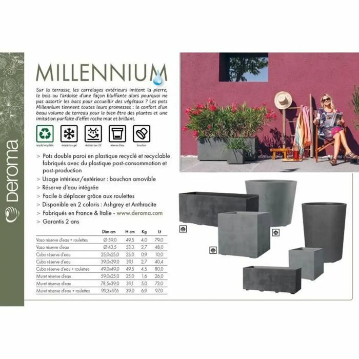 Самополиваща Сеялка Deroma Millennium R Сив Пластмаса