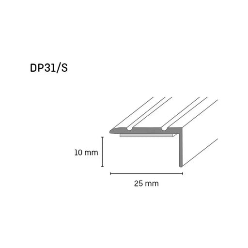 САМОЗАЛЕПВАЩА Г-ОБРАЗНА ПРЕХОДНА ЛАЙСТНА DOELLKEN 25 ММ.