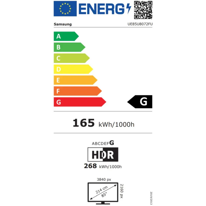 Samsung 85’’ UE85U8072FU Smart LED 4K Ultra HD 50Hz Модел