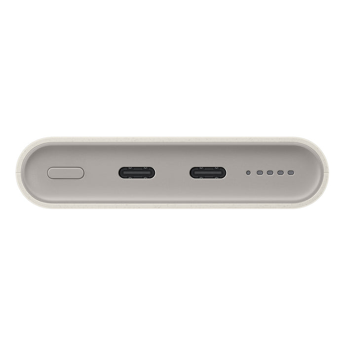 Преносима батерия Powerbank Samsung EB-U2510XUEGEU индуктивен 10000 mAh 2x USB-C 25W SFC - бежов
