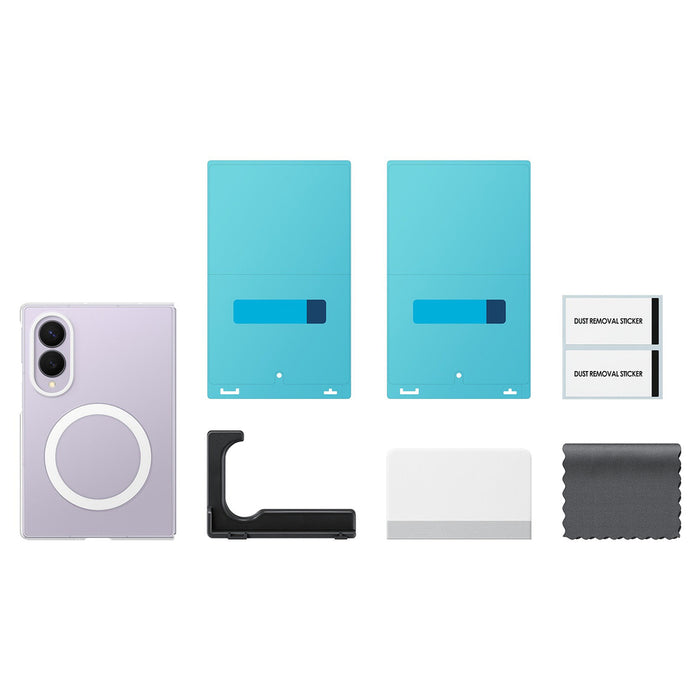 Samsung Clear Magnet Case за Samsung Galaxy Z Fold 8 0.8 мм, съвместим с MagSafe + 2 бр. антирефлексно фолио - прозрачен