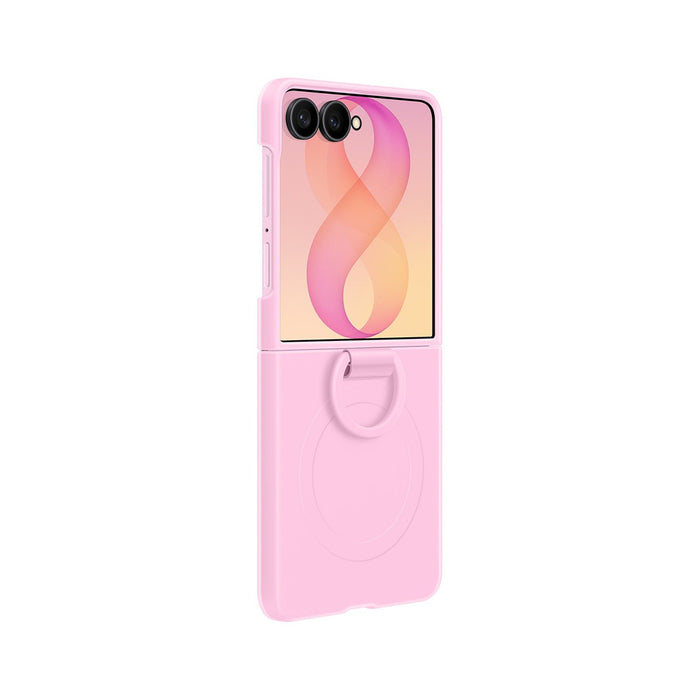 Силиконов калъф Samsung с магнитен пръстен за Samsung Galaxy Z Flip 8 с MagSafe съвместим пръстен - розов