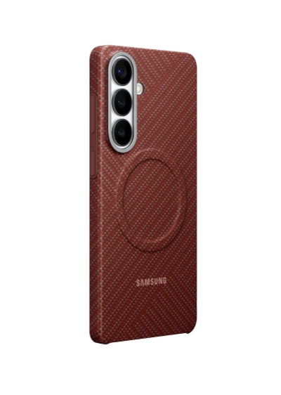 Калъф за Samsung S26+ с карбонов магнит, коралово червен