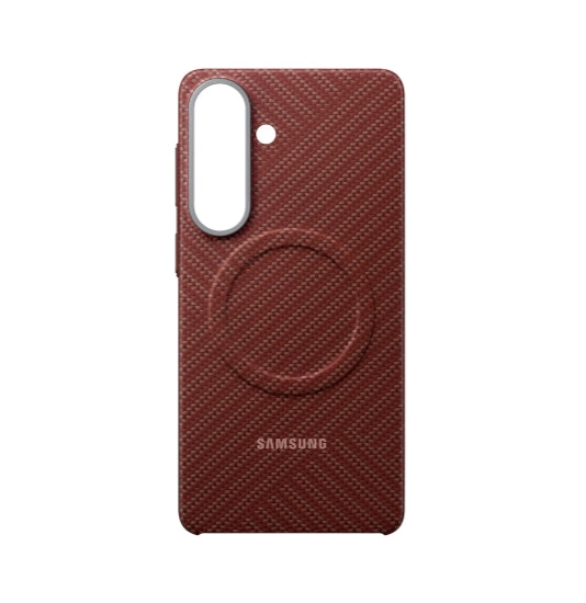 Калъф за Samsung S26+ с карбонов магнит, коралово червен