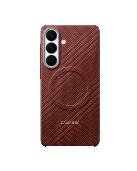 Калъф за Samsung S26+ с карбонов магнит, коралово червен