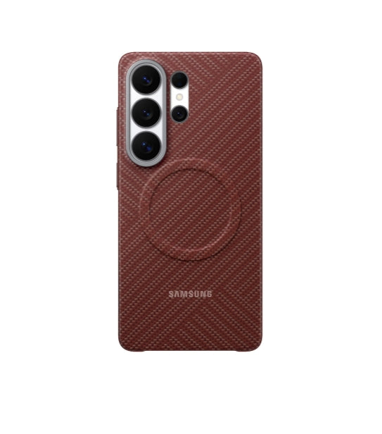 Калъф с магнит за Samsung S26 Ultra Carbon, коралово червен