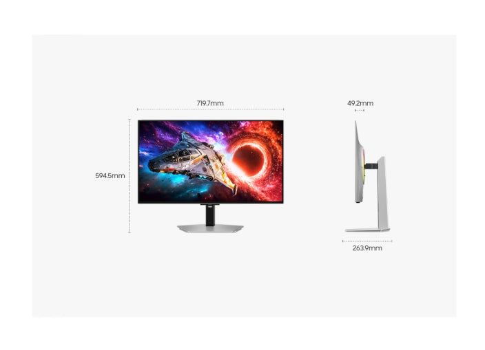 Samsung 32'' LS32HG800SU Odyssey OLED G8 4K 3840x2160 0.03ms 240Hz Glare-Free DP 2.1 (UHBR20) & USB-C (98W) Сребрист