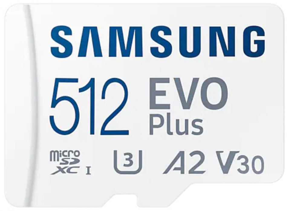 Карта памет Samsung EVO Plus, microSDXC, UHS-I, 512GB, Адаптер