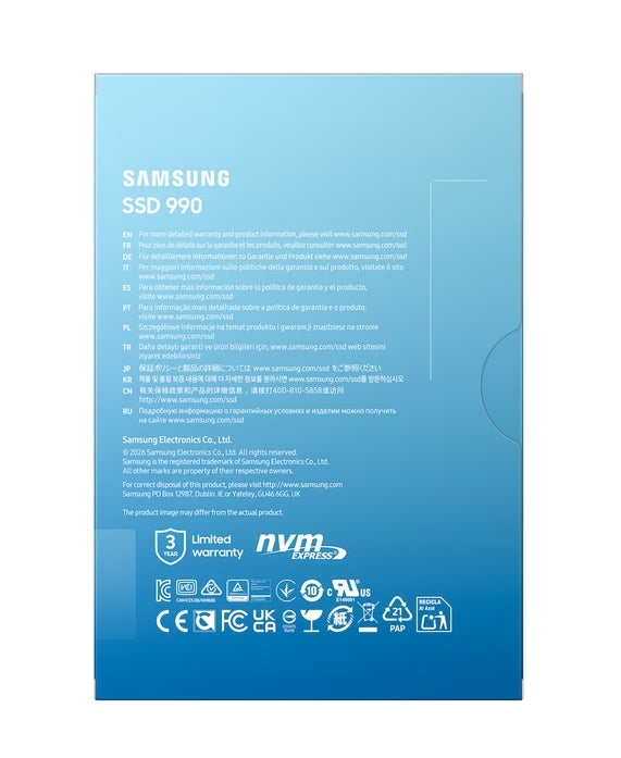 Samsung SSD 990 1TB PCIe 4.0 NVMe M.2 V-NAND Четене 7150 MB/s Запис 6450 MB/s