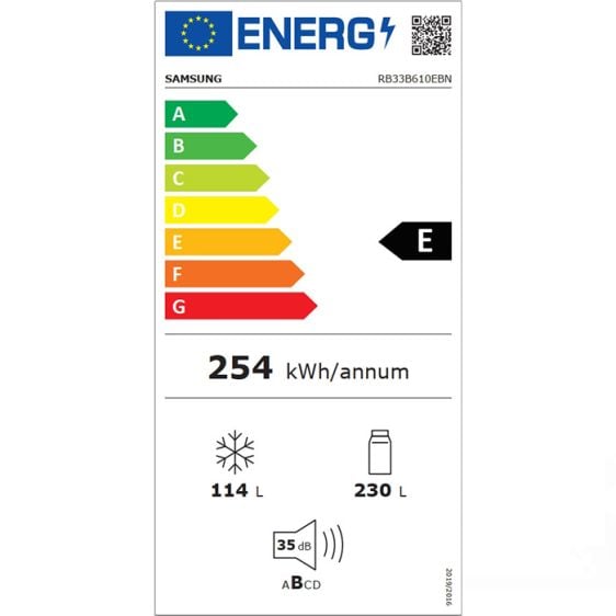 Хладилник с фризер SAMSUNG RB33B610EBN/EF, 344 л, No Frost, 185.3 см