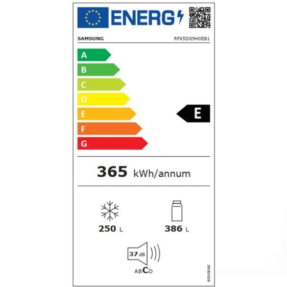 Хладилник с френска врата SAMSUNG Family Hub RF65DG9H0EB1EO, 636 л, Черен