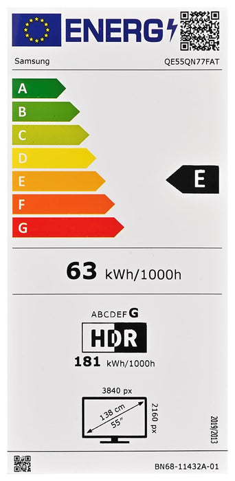 Samsung QE55QN77FAT 139,7 см (55") 4K Ultra HD Smart TV Wi-Fi Черен