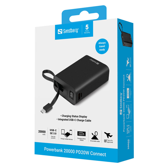 ВЪНШНА БАТЕРИЯ SANDBERG 20000 PD20W Connect