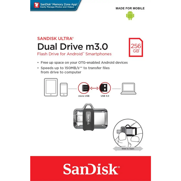 SanDisk Ultra Dual m3.0 USB флаш устройство 256 GB USB
