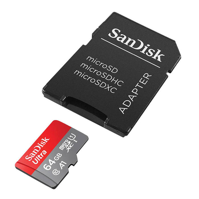 Карта памет SanDisk ULTRA ANDROID microSDXC 64 GB 140MB/s A1 Cl.10 UHS-I + АДАПТЕР