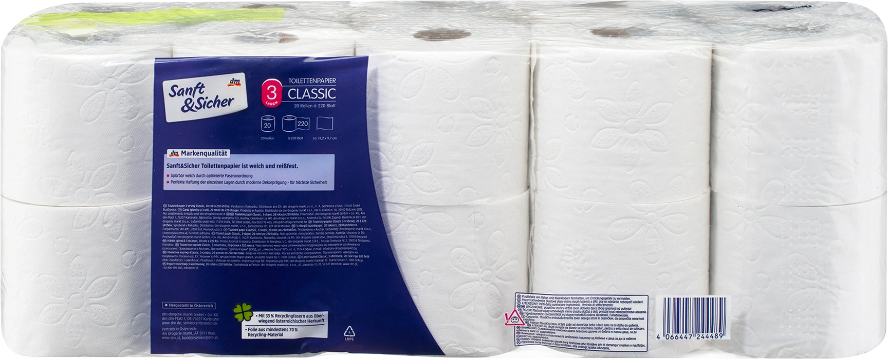 Тоалетна хартия Classic, 3 пластова, 20 бр