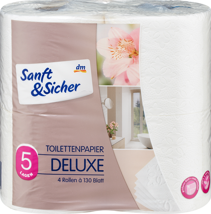 Тоалетна хартия Deluxe, 5 пласта, 4 бр
