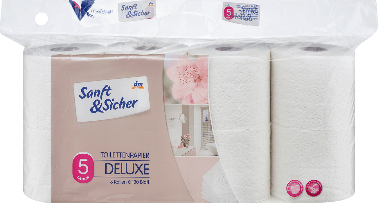 Тоалетна хартия Deluxe, 5 пласта, 8 бр