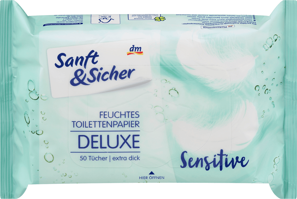 Влажна тоалетна хартия Deluxe Sensitive, 50 бр