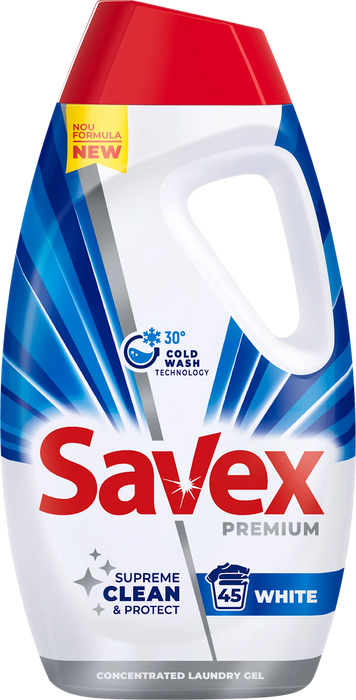 Гел за бяло пране Premium White, 45 пранета, 1,8 l