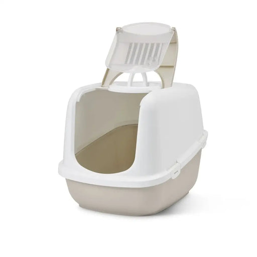 SAVIC Nestor Jumbo White Coffee covered cat litter box