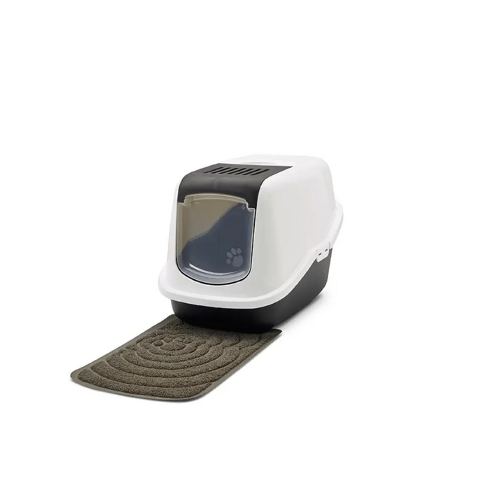 SAVIC Nestor White-Black - Покрита котешка тоалетна