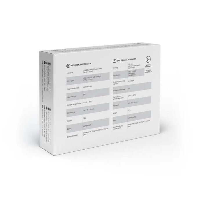 Savio 2.5’’ външен HDD/SSD корпус USB 3.0 прозрачен AK-66
