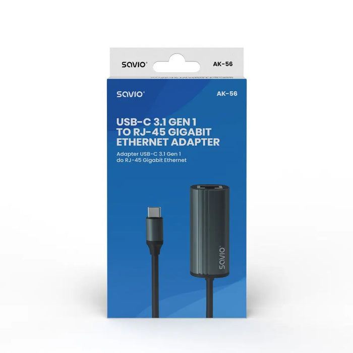 SAVIO адаптер USB C 3.1 Gen.1 (M) към RJ 45 Gigabit
