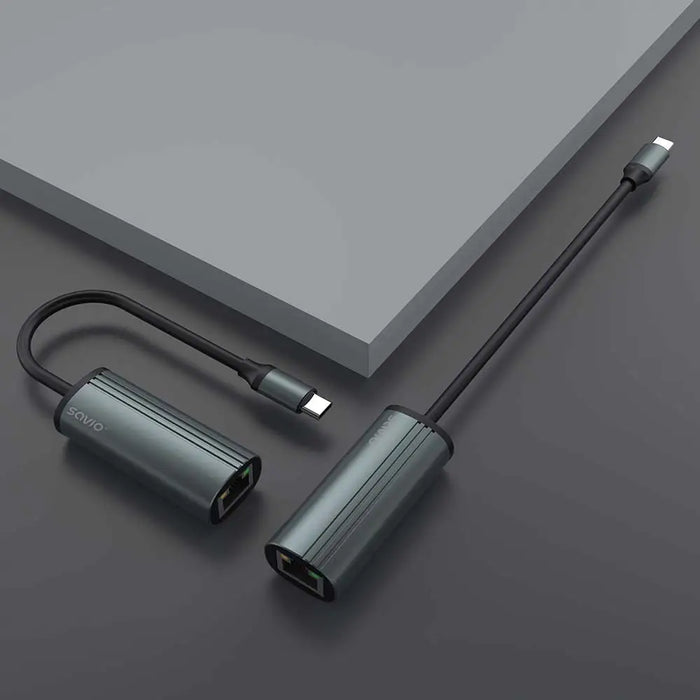 SAVIO адаптер USB C 3.1 Gen.1 (M) към RJ 45 Gigabit